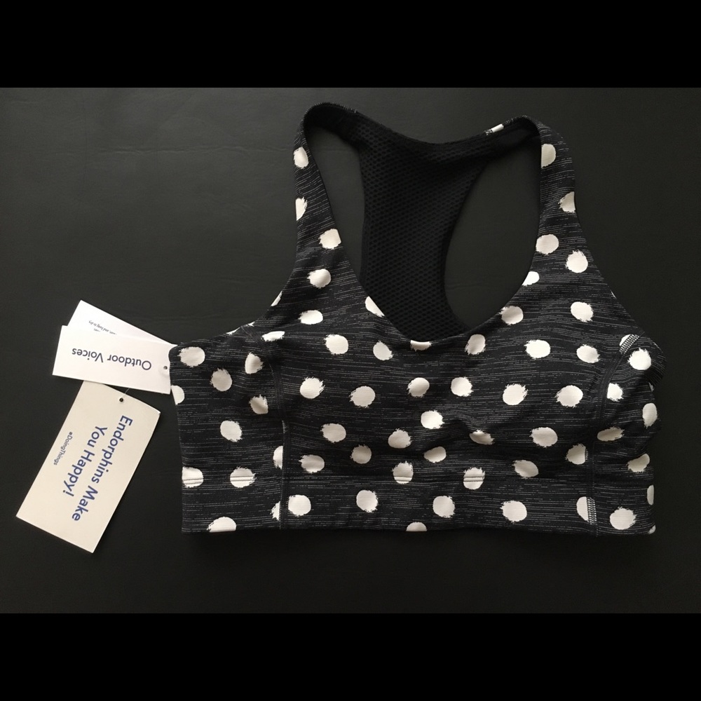 NWT Outdoor Voices polka dot bra medium